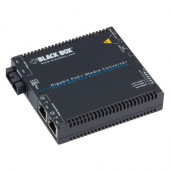 Black Box Gigabit PoE+ Media Converter, 10/100/1000BASE-T to 850-nm Multimode, SC, 550 m - 2x PoE+ (RJ-45) Ports - 1 x SC Ports - Multi-mode - Gigabit Ethernet - 10/100/1000Base-TX, 1000Base-X - Rail-mountable, Wall Mountable - TAA Compliance LGC5211A