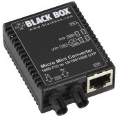Black Box Transceiver/Media Converter - 1 x Network (RJ-45) - 1 x ST Ports - DuplexST Port - USB - Multi-mode - Gigabit Ethernet - 10/100/1000Base-TX, 1000Base-X - Wall Mountable - TAA Compliance LMC4001A