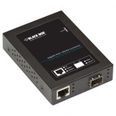 Black Box Gigabit PoE+ PSE Media Converter - Network (RJ-45) - 1x PoE+ (RJ-45) Ports - Multi-mode, Single-mode - Gigabit Ethernet - 10/100/1000Base-T, 1000Base-SX/LX - 1 x Expansion Slots - SFP - 1 x SFP Slots - External - TAA Compliance LPS535A-SFP