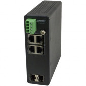 TRANSITION NETWORKS Unmanaged Hardened Gigabit Ethernet PoE+ Switch - 4 Ports - 2 Layer Supported - Modular - Twisted Pair, Optical Fiber - Wall Mountable, DIN Rail Mountable - 5 Year Limited Warranty - TAA Compliance SISTP1040-342-LRT