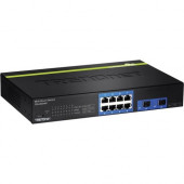Trendnet 10-Port Gigabit Web Smart Switch - 8 Ports - Manageable - 2 Layer Supported - 1U High - Rack-mountable - Lifetime Limited Warranty - TAA Compliance TEG-082WS