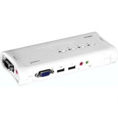 Trendnet 4-Port USB KVM Switch Kit with Audio - 4 x 1 - 4 x HD-15 Keyboard/Mouse/Video - TAA Compliance TK-409K