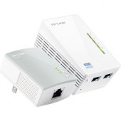 TP-Link TL-WPA4220KIT ADVANCED 300Mbps Universal Wi-Fi Range Extender, Repeater, AV500 Powerline Edition, Wi-Fi Clone Button, 2 LAN Ports - 2 x Network (RJ-45) - 500 Mbps Powerline - 984.25 ft Distance Supported - IEEE 802.11n - HomePlug AV - Fast Etherne