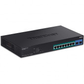 Trendnet 10-Port Gigabit Web Smart PoE+ Switch with 8 Gigabit PoE+ Ports, 2 SFP Slots, 130W PoE Budget, VLAN, QoS, LACP, IPv4/IPv6 Static Routing, Black, TPE-1021WS - 8 Ports - Manageable - Gigabit Ethernet - 10/100/1000Base-T, 1000Base-X - 3 Layer Suppor