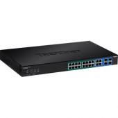 Trendnet 20-Port Gigabit Web Smart 370W PoE+ Switch - 20 Ports - Manageable - 3 Layer Supported - Modular - Twisted Pair, Optical Fiber - 1U High - Rack-mountable - 3 Year Limited Warranty - TAA Compliance TPE-1620WSF