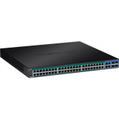 Trendnet 52-Port Gigabit Web Smart PoE+ Switch (740W) - 52 Ports - Manageable - 2 Layer Supported - Modular - Twisted Pair, Optical Fiber - 1U High - Rack-mountable - Lifetime Limited Warranty - TAA Compliance TPE-5048WS