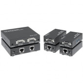 Kanexpro VGA 1x2 Extender over CAT5e/6 with Audio up to 1,000ft (300m) - 1 Input Device - 2 Output Device - 1000 ft Range - 4 x Network (RJ-45) - 1 x VGA In - 3 x VGA Out - WUXGA - 1920 x 1200 - Category 6 - Rack-mountable, Surface-mountable VGAEXTX2