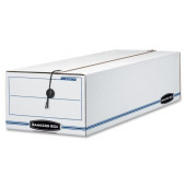 Fellowes Bankers Box Liberty&reg; Check and Form Boxes - Internal Dimensions: 8.75" Width x 23.75" Depth x 7" Height - External Dimensions: 9" Width x 24.3" Depth x 7.5" Height - String/Button Tie Closure - Medium Duty - 