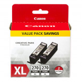 Canon (PGI-270XL) High Yield Pigment Black Ink Cartridge Twin Value Pack - TAA Compliance 0319C005