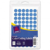 Avery &reg; 1/2" Round Color Coding Labels - Removable Adhesive - 1/2" Diameter - Circle - Light Blue - Paper - 60 / Sheet - 840 / Pack - TAA Compliance 05050