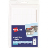Avery &reg; Removable Labels, Removable Adhesive, Handwrite, 5/8" x 7/8" , 1,000 Labels (5424) - 5/8" Height x 7/8" Width - Removable Adhesive - Rectangle - White - Paper - 30 / Sheet - 35 Total Sheets - 1050 Total Label(s) - 1050 