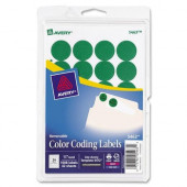 Avery &reg; 3/4" Round Color Coding Labels - Removable Adhesive - 3/4" Diameter - Round - Laser, Inkjet - Green - 24 / Sheet - 1008 / Pack - TAA Compliance 05463