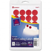 Avery &reg; 3/4" Round Color Coding Labels - Removable Adhesive - 3/4" Diameter - Round - Inkjet, Laser - Red - Paper - 24 / Sheet - 1008 / Pack - TAA Compliance 05466