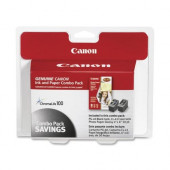 Canon (PG-40/CL-41) Black/Color Combo Pack (Includes 1 Each of OEM# 0615B002, 0617B002, 50 Sheets of 4" x 6" Glossy Photo Paper) - TAA Compliance 0615B009
