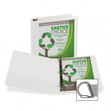 Samsill Earth''s Choice Round Ring Eco-friendly View Binder - 1 1/2" Binder Capacity - Letter - 8 1/2" x 11" Sheet Size - 375 Sheet Capacity - D-Ring Fastener(s) - 2 Pocket(s) - Polypropylene, Chipboard - White - Recycled - 