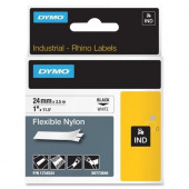 Newell Rubbermaid Dymo 1" Flexible Nylon Rhino Label Tape - 15/16" Width x 11 1/2 ft Length - Rectangle - Thermal Transfer - White - Nylon - 1 Each - TAA Compliance 1734524