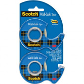 3m Scotch Wall-Safe Tape - 0.75" Width x 54.17 ft Length - Easy to Use, Smooth - Dispenser Included - 2 / Pack - Translucent - TAA Compliance 183DM2