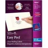 Avery &reg; Matte Clear Shipping Labels, Sure Feed(TM) Technology, Inkjet, 3-1/3" x 4", 60 Labels (18664) - Permanent Adhesive - 3 21/64" Width x 4" Length - Rectangle - Inkjet - Clear - 6 / Sheet - 60 / Pack - TAA Compliance 18664