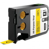 Newell Rubbermaid Dymo XTL All-Purpose Vinyl Labels, 1/2" - 1/2" Width x 22 31/32 ft Length - Thermal Transfer - Yellow - Vinyl - 1 Roll - TAA Compliance 1868771