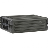 SKB Roto-Molded 3U Shallow Rack - Internal Dimensions: 19" Width x 5.25" Height - External Dimensions: 22.4" Width x 16.2" Depth x 7.4" Height - Stackable - Rubber, LLDPE, Steel 1SKB-R3S