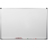 Mooreco Balt ABC Markerboard - 72" (6 ft) Width x 48" (4 ft) Height - White Porcelain Steel Surface - Anodized Aluminum Frame - Rectangle - 1 Each - GREENGUARD Compliance 2H2NG