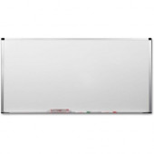 Mooreco Balt ABC Markerboard - 96" (8 ft) Width x 48" (4 ft) Height - White Porcelain Steel Surface - Anodized Aluminum Frame - Rectangle - 1 Each - GREENGUARD Compliance 2H2NH