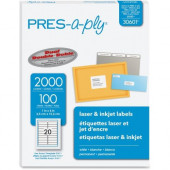 Avery 1" x 4", 20 Labels/Sheet (100 Sheets/Box) (Interchangeable with # 5161, Maco# ML-2000) - TAA Compliance 30601
