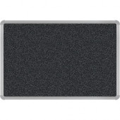 MooreCo Rubber-Tak Tackboard - Euro Trim - 24" Height x 36" Width - Black Rubber Surface - Anodized Aluminum Frame 321RB-96