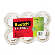 3m Scotch&reg; Sure Start Packaging Tape, 1.88" x 54.6 Yds - 1.88" Width x 54.60 yd Length - 3" Core - Synthetic Rubber Resin - 2.95 mil - 6 / Pack - Clear - TAA Compliance 3500-6