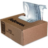 Fellowes Waste Bags for Small Office / Home Office Shredders - 7 gal - 26" Height x 24" Width x 9" Depth - 100/Box - Plastic - Clear - TAA Compliance 36052