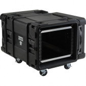 SKB 3SKB-R908U28 28" Deep 8U Roto Shock Rack - Internal Dimensions: 19" Width x 14" Height - 33.14 gal - Latching Closure - Heavy Duty - Stackable - Polyethylene - Black - For Rack Device 3SKB-R908U28