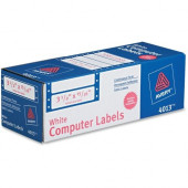 Avery &reg; Continuous Form Computer Labels, Permanent Adhesive, 4" x 1-7/16", 5,000 Labels (4014) - Permanent Adhesive - 4" Width x 1 7/16" Length - Rectangle - Dot Matrix - White - 5000 / Box - TAA Compliance 4014