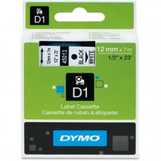 Newell Rubbermaid Dymo D1 Electronic Tape Cartridge - 1/2" Width x 22 63/64 ft Length - Thermal Transfer - White - Polyester - 1 Each - TAA Compliance 45013