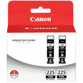 Canon (PGI-225BK) Pigment Black Ink Tank Twin Pack (2 Pack of OEM# 4530B001) - TAA Compliance 4530B007