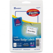 Avery &reg; Flexible Name Badge Labels, Blue Border, 2-1/3" x 3-3/8", 40 Badges (5151) - Removable Adhesive - 2 11/32" Width x 3 3/8" Length - Rectangle - Inkjet, Laser - White, Blue - 2 / Sheet - 40 / Pack - TAA Compliance 5151