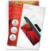 Fellowes Glossy Pouches - 5mil, Photo, 25 pack - Sheet Size Supported: Photo-size - Laminating Pouch/Sheet Size: 6.25" Width x 5 mil Thickness - Type G - Glossy - for Document, Photo - Durable - Clear - 25 / Pack 52010