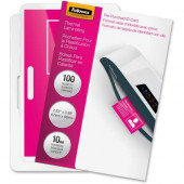 Fellowes Glossy Pouches - ID Tag punched, 10 mil, 100 pack - Laminating Pouch/Sheet Size: 3.88" Width x 10 mil Thickness - Type G - Glossy - for ID Card, Document - Pre-punched, Durable - Clear - 100 / Pack 52051