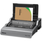 Fellowes Galaxy-E&trade; 500 Electric Comb Binding Machine w/ Starter Kit - CombBind - 500 Sheet(s) Bind - 28 Punch - Letter - 6.5" x 19.6" x 17.8" - Metallic Silver, Black 5218301