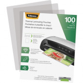 Fellowes Thermal Laminating Pouches - Letter, 5 mil, 100 pack - Sheet Size Supported: Letter 8.50" Width x 11" Length - Laminating Pouch/Sheet Size: 9" Width x 11.50" Length x 5 mil Thickness - Glossy - for Document - Durable, Photo-sa