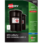 Avery &reg; UltraDutyc GHS Chemical - Pigment-Based Inkjet - Permanent Adhesive - 8 1/2" Width x 11" Length - Rectangle - Inkjet - White - 1 / Sheet - 50 Total Label(s) - 50 / Box - TAA Compliance 60521