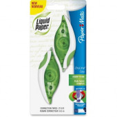 Newell Rubbermaid Liquid Paper Dryline Grip Correction Tape - 0.20" Width x 27.92 ft Length - 1 Line(s) - White Tape - Pen Style - Non-refillable, Tear Resistant, Break Resistant - 2 / Pack 662415