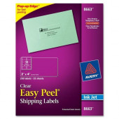 Avery &reg; Matte Clear Shipping Labels, Sure Feed(TM) Technology, Inkjet, 2" x 4", 250 Labels (8663) - Permanent Adhesive - 2" Width x 4" Length - Rectangle - Inkjet - Clear - 10 / Sheet - 250 / Pack - TAA Compliance 8663