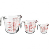 Anchor 3 pc. Open-Handle Measuring Cup Set - 3 Piece(s) - Dishwasher Safe - Glass 92032L11