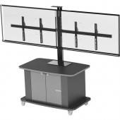 Video Furniture International VFI C2736 Tech Series Monitor Cart - 500 lb Capacity - 4 Casters - 4" Caster Size - Laminate, Acrylic - 46" Width x 29" Depth x 30" Height - Black C2736-D