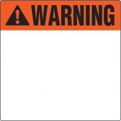 Panduit ID Label - 4" Height x 4" Width - Square - WARNING - Orange, Black, White - Polyester - 250 / Roll - 250 / Roll - TAA Compliance C400X400A51