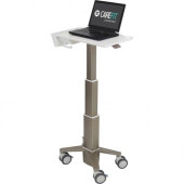 Ergotron CareFit Slim Laptop Cart - 12 lb Capacity - 4 Casters - 4" Caster Size - Cast Aluminum, Plastic, Zinc Plated Steel - White, Warm Gray C50-1100-0