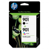 HP 901 Ink Cartridge Combo - Assorted, Cyan, Yellow, Magenta - Inkjet - 200 Page Black, 360 Page Color - 2 / Pack - Design for the Environment (DfE) Compliance CN069FN#140
