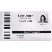 Hid Global EasyLobby 6918 Dymo Printers - Black and White Stock - 2 1/4" Width x 4" Length - Rectangle - Black, White - 300 / Roll - TAA Compliance EL-AT-6918