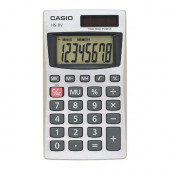 Casio HS-8V Basic Calculator - Battery Backup, Easy-to-read Display, Big Display, Auto Power Off, Independent Memory, Non-stick Key - Battery/Solar Powered - 0.3" x 2.3" x 4" - Silver HS8VA