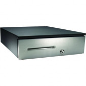 Apg Cash Drawer Series 4000 Cash Drawer - 4 Bill x 4 Coin - Single Media Slot, Stainless Steel - Powered USB - Black - TAA Compliance JD320-BL1317